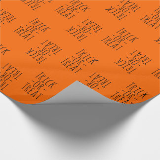 Papel De Regalo Trick-or-Treat Halloween Black on Naranja