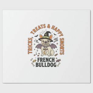 Papel De Regalo Trickster Bulldog Francés de Halloween