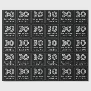 Papel De Regalo trigésimo Cumpleaños: Mirada inspirada art déco