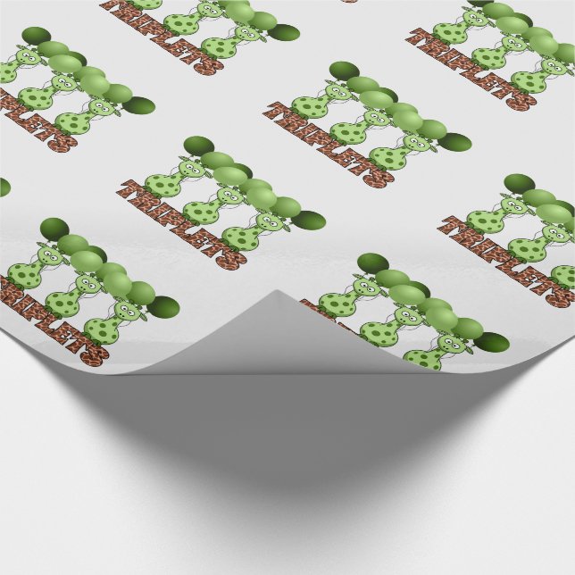 Papel De Regalo Trillizos de jirafa verde no relacionados con el g (Esquina)