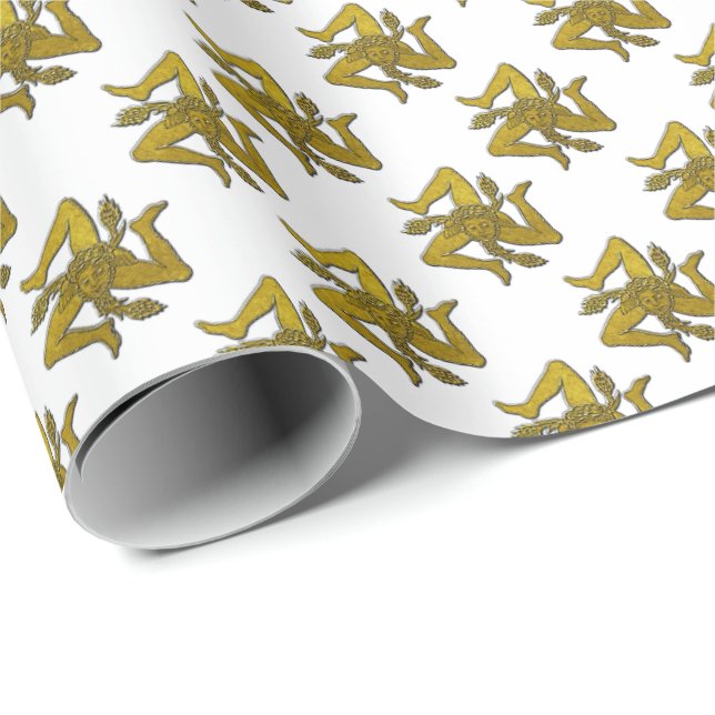 Papel De Regalo Trinacria siciliano y su color (Esquina del rollo)
