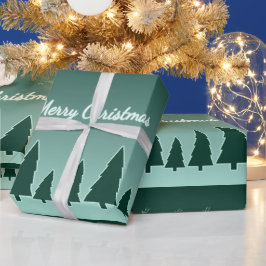 Papel De Regalo Trineo de hoja perenne patrón de bosque resplandor