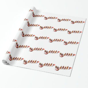 Papel De Regalo Trineo de Papá Noel y del Seahorse