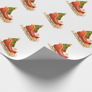 Papel De Regalo Trineo de Santa