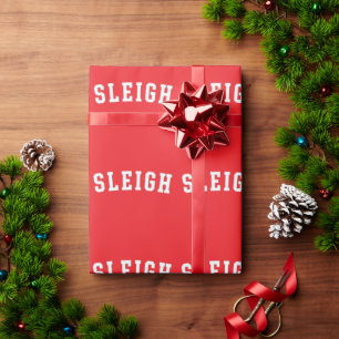 Papel De Regalo Trineo Feliz Navidad Árbol Divertida Navidad Fiest