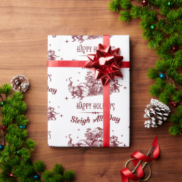 Papel De Regalo Trineo todo el día Vintage Navidad