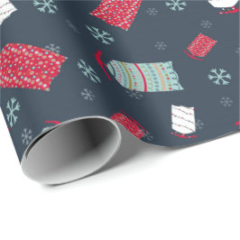 Papel De Regalo Trineos del invierno y navidad y día de fiesta de