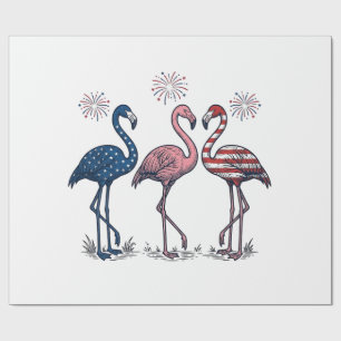 Papel De Regalo Trío de flamencos patrióticos diseño de grabado vi