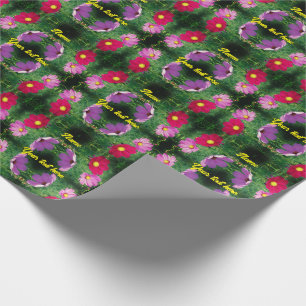 Papel De Regalo Trío de flores Cosmos Personalizado