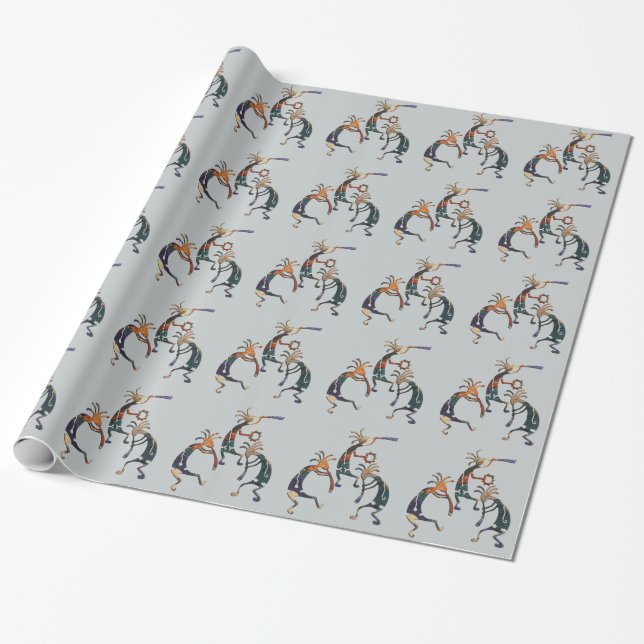 Papel De Regalo Trío de músicos KOKOPELLI + sus ideas (Desenrollado)