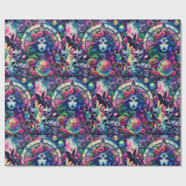 Papel De Regalo Trippy tie dye Halloween bruja diosa regalo