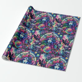 Papel De Regalo Trippy tie dye Halloween bruja diosa regalo