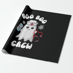 Papel De Regalo Tripulación Boo Boo Enfermera Adorable Fantasma Di