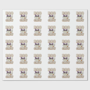 Papel De Regalo Tripulación Fantasma de Halloween Diseño Vectorial