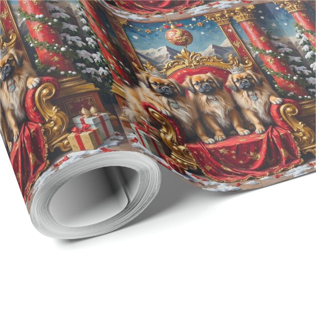 Papel De Regalo Trono Imperial de Navidad Pekinés (Esquina del rollo)