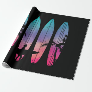 Papel De Regalo Tropical Beach Surfboard Surfing Surfing Ocean