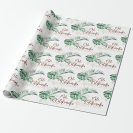 Papel De Regalo Tropical Botánico Mele Kalikimaka | NAVIDADES