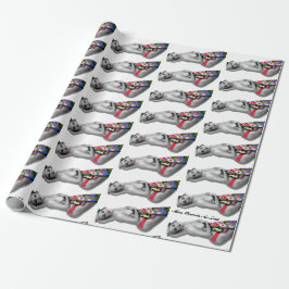 Papel de regalo tropical del blanco de Tiki del