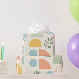 Papel de regalo tropical geométrico boho