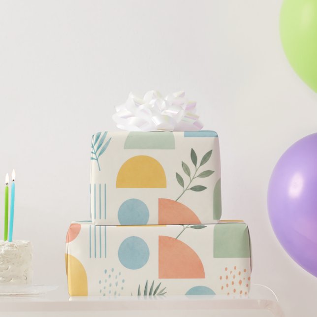 Papel de regalo tropical geométrico boho (Regalos de fiesta)