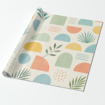Papel de regalo tropical geométrico boho