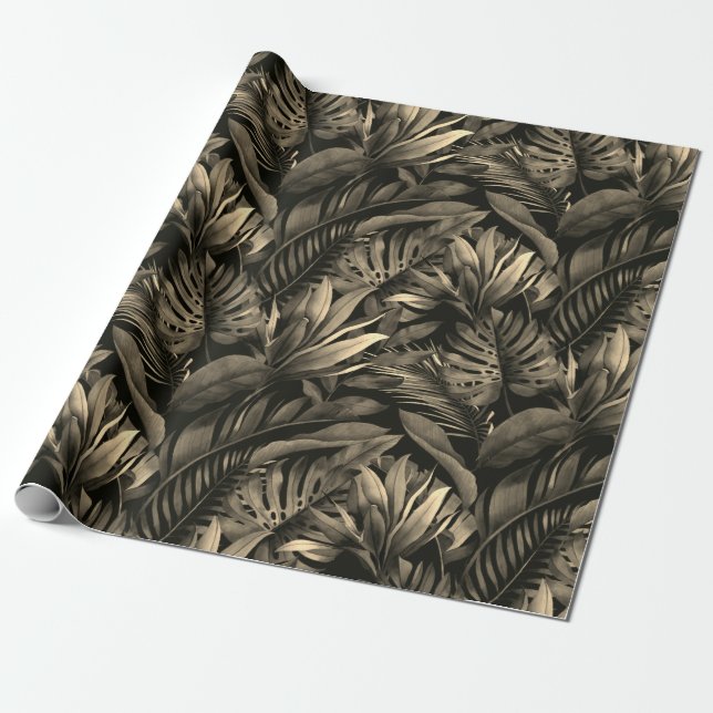 Papel De Regalo Tropical Leaves (Desenrollado)