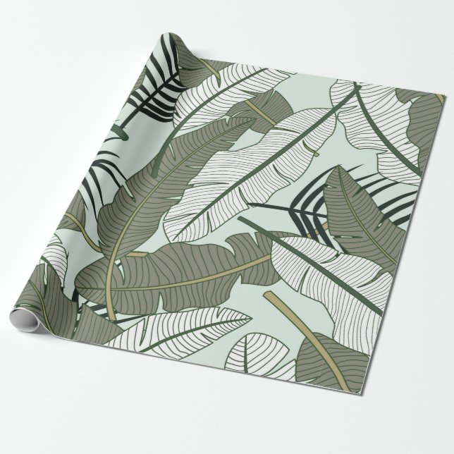 Papel De Regalo Tropical leaves seamless pattern  (Desenrollado)