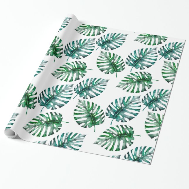 Papel De Regalo Trópico Aloha Monstera deja el patrón (Desenrollado)