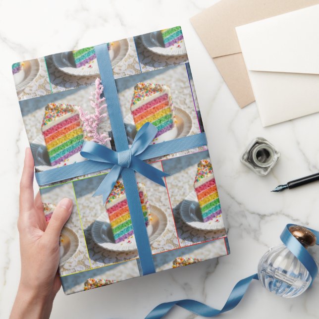 Papel De Regalo Trozo de pastel arcoiris (Regalar)
