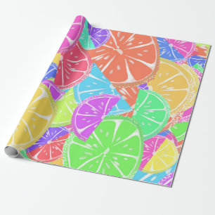 Papel De Regalo Trozos de fruta de colores tutti