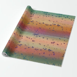 Papel De Regalo Trucha Arcoiris Pescado Patrón de diversión afilad