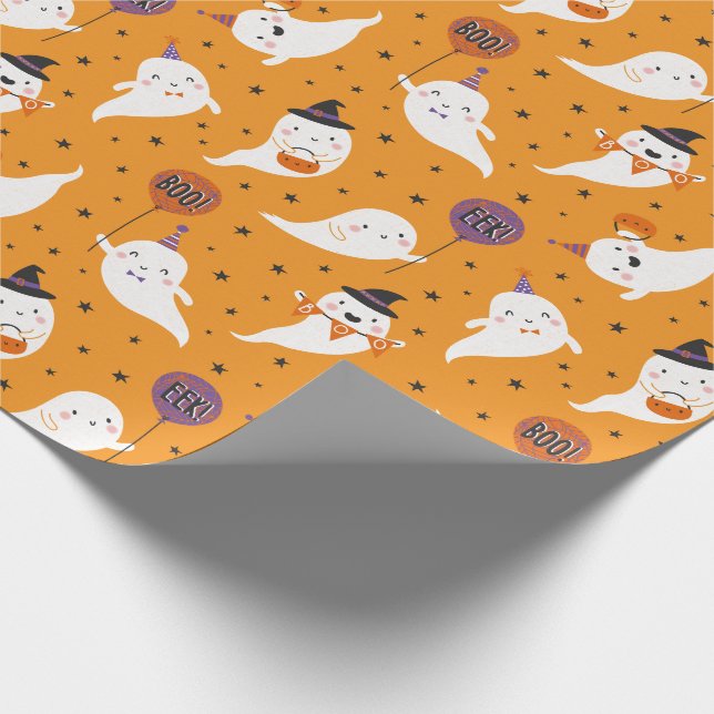 Papel De Regalo Truco de Halloween o armarán fantasmas (Esquina)