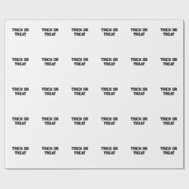 Papel De Regalo Truco o. Trate Halloween espeluznante negro simple