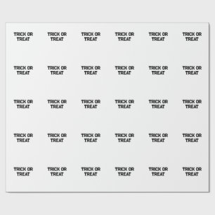 Papel De Regalo Truco o. Trate Halloween espeluznante negro simple