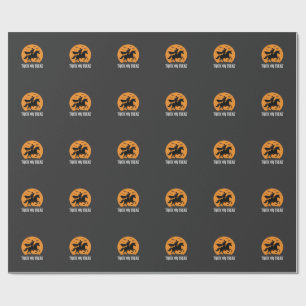 Papel De Regalo Truco o trato Bruja Unicornio Diseño de Halloween_