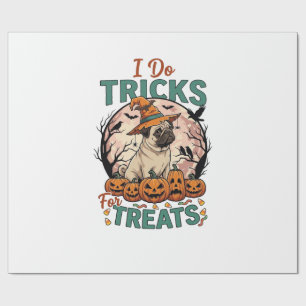 Papel De Regalo Trucos Regalos Halloween Pug Sombrero de Bruja Cal