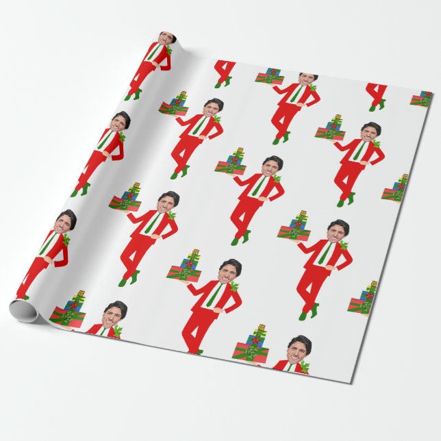Papel De Regalo trudeau de Justin del navidad (Desenrollado)