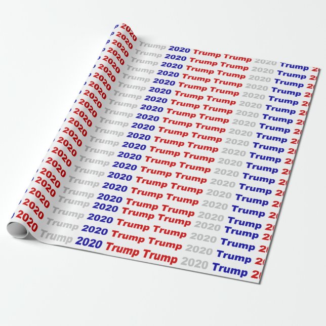 Papel De Regalo Trump 2020 rojo blanco y azul (Desenrollado)
