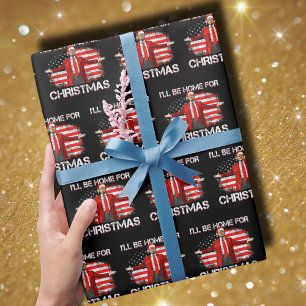 Papel De Regalo Trump 2024 Estaré en casa para Navidades