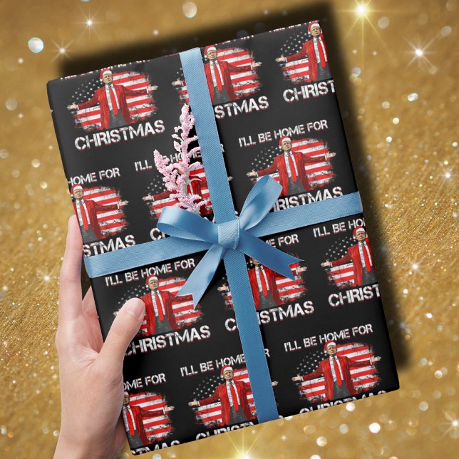 Papel De Regalo Trump 2024 Estaré en casa para Navidades (Subido por el creador)