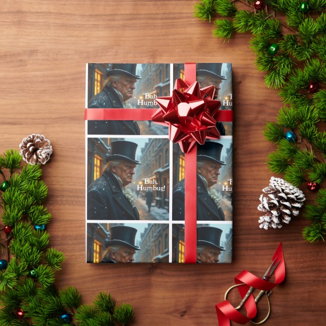 Papel De Regalo Trump Bah Humbug (Regalo de vacaciones)