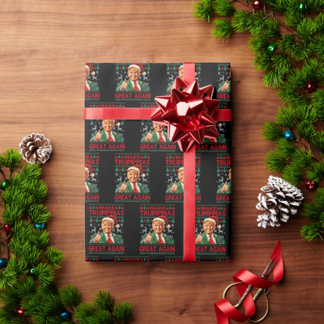 Papel De Regalo Trump Christmas Gift Wrap, Donald Trump Christmas (Regalo de vacaciones)