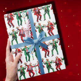 Papel De Regalo Trump Dancing | Navidades de danza de Trump Santa