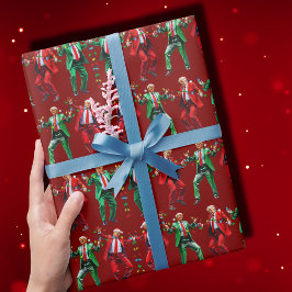 Papel De Regalo Trump Dancing | Trump Santa Dance Navidades Red