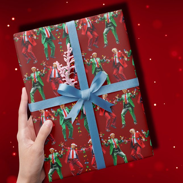 Papel De Regalo Trump Dancing | Trump Santa Dance Navidades Red (Subido por el creador)