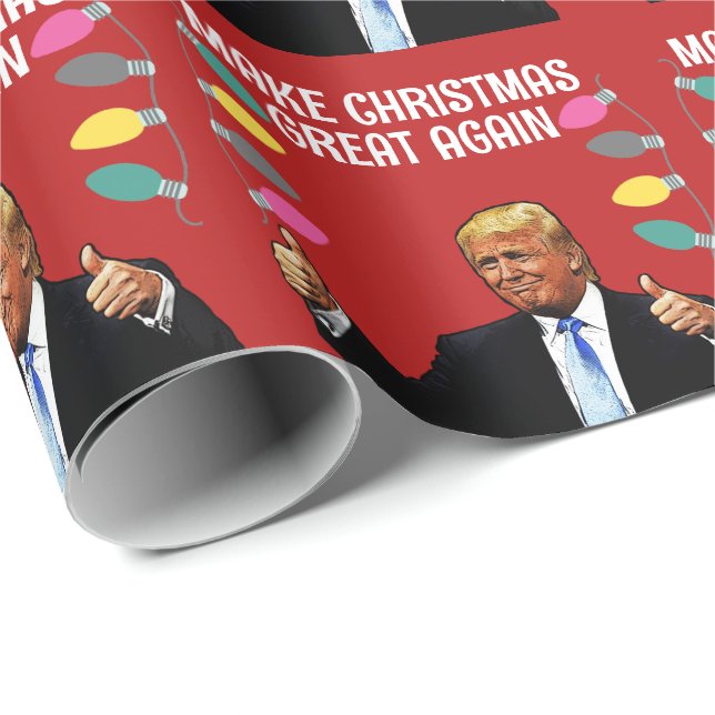 PAPEL DE REGALO TRUMP HACE GRANDES A LOS NAVIDADES DE NUEVO 2024 (Esquina del rollo)