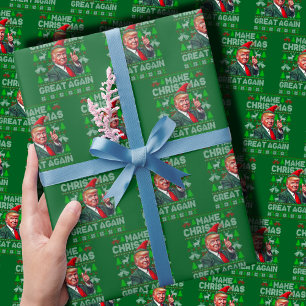 Papel De Regalo Trump Santa Hat hace a los Navidades grandes de nu