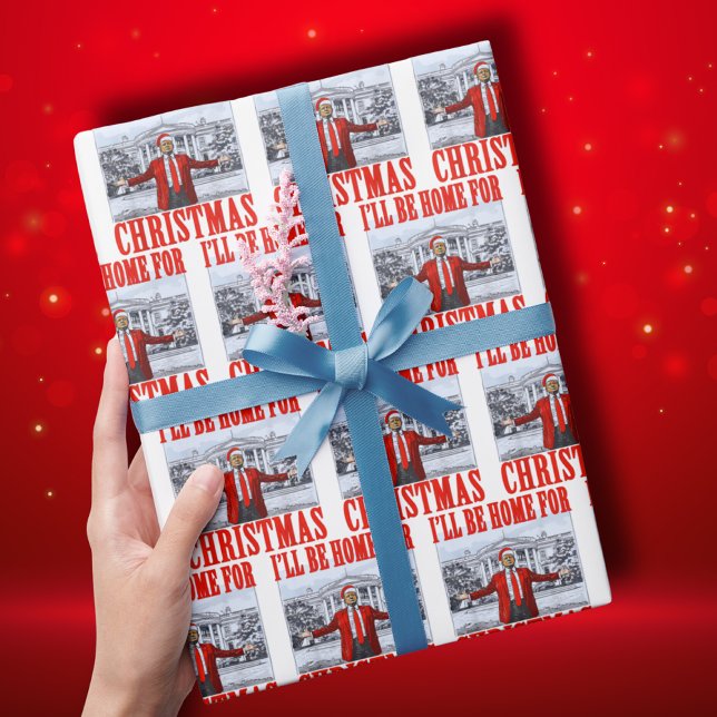 Papel De Regalo Trump Santa Hat | Trump: Estaré en casa para Navid (Subido por el creador)