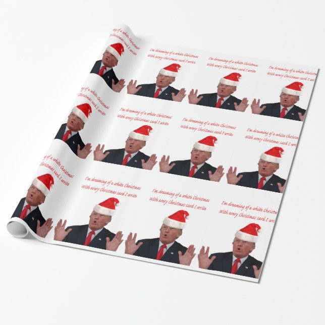 Papel De Regalo Trump, soñando con un Navidad blanco (Desenrollado)
