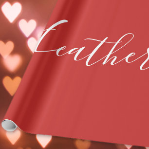 Papel De Regalo Tu escritura blanca personalizada sobre rojo